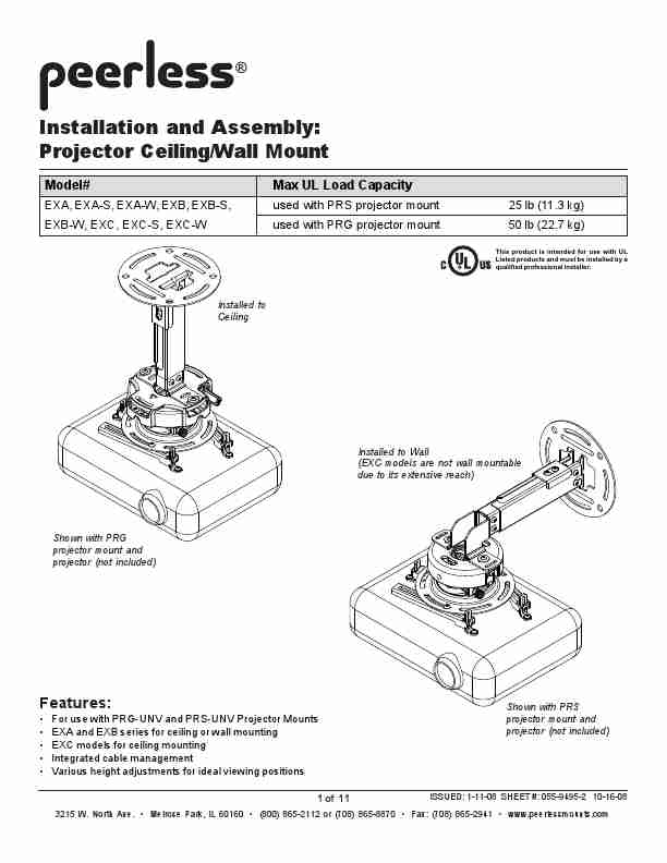 Peerless Industries Projector EXA-S-page_pdf